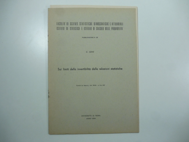 Sui limiti della invertibilità delle relazioni statistiche